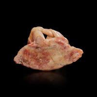 A finely-carved Chinese beige and rose soapstone figure of a seated lohan 壽山石雕羅漢 Qing dynasty, 18th/19th century ? ???????