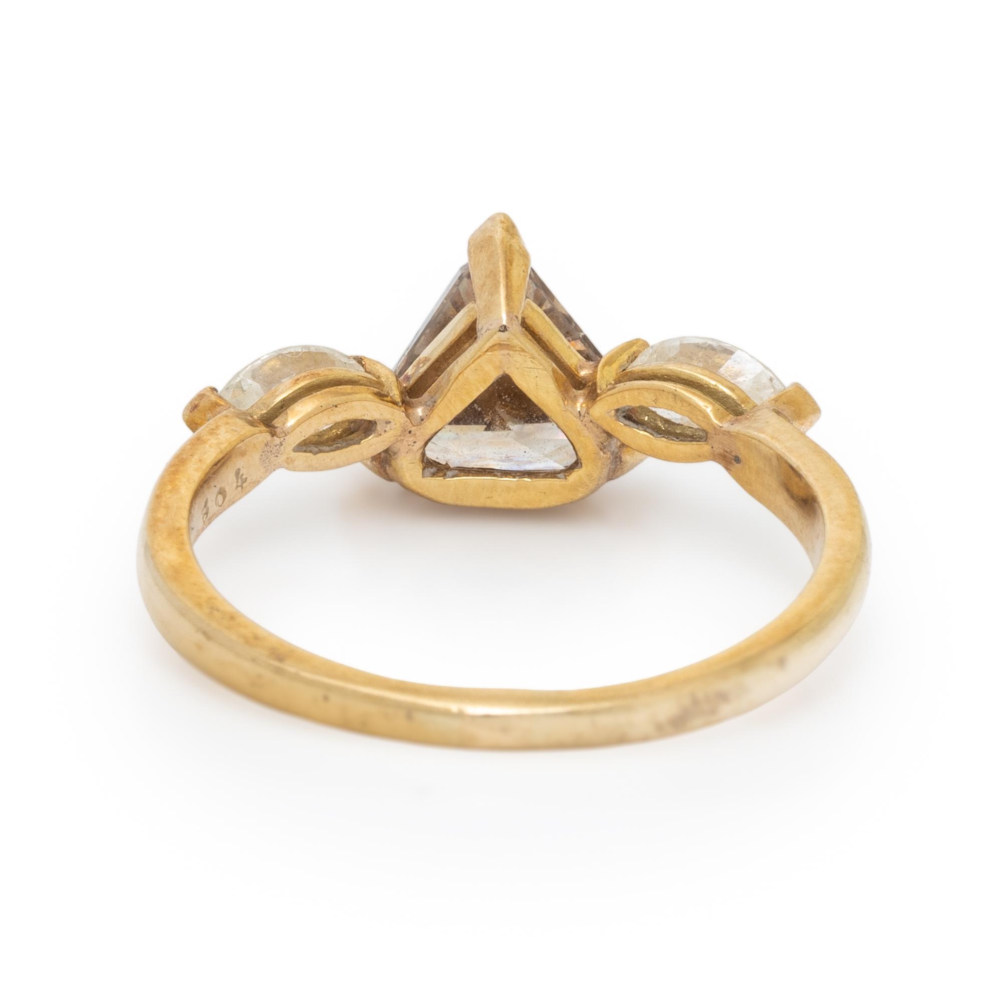 FANCY BROWN DIAMOND, DIAMOND, AND YELLOW GOLD RING