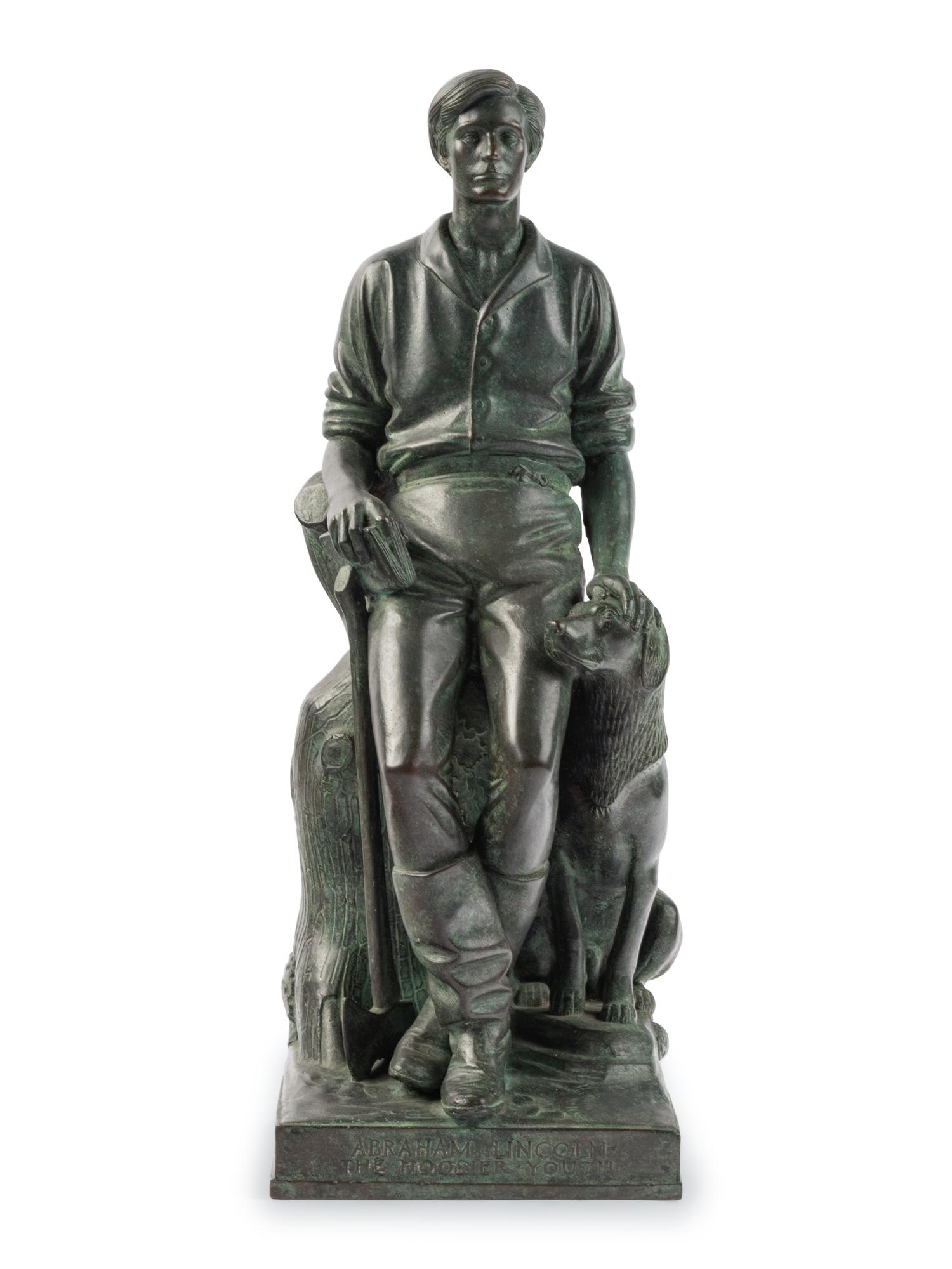 MANSHIP, Paul (1885-1966). Abraham Lincoln, The Hoosier Youth. Florence: The Bruno Bearzi Foundry, ca. 1930s.
