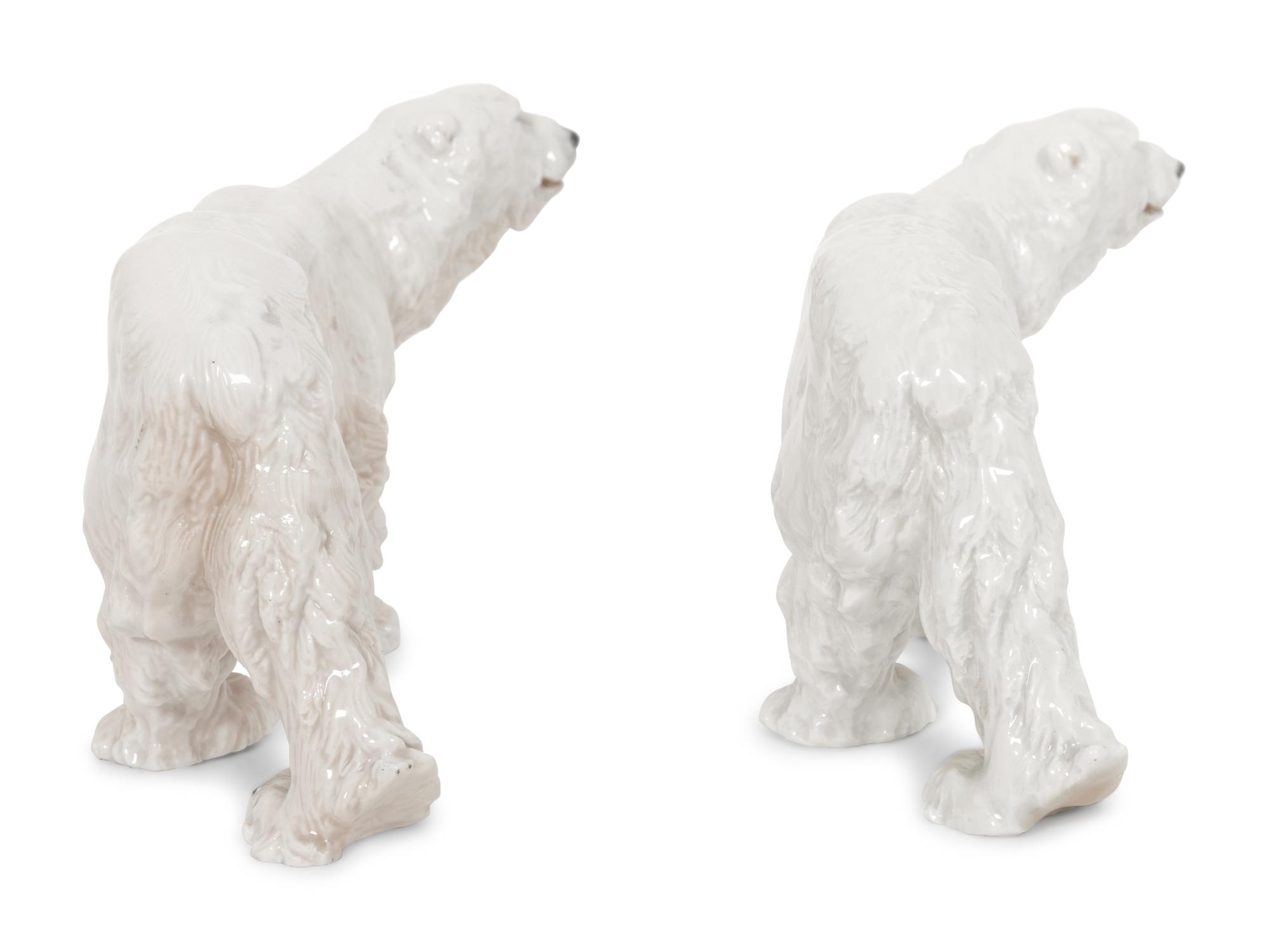 A Pair of Meissen Porcelain Polar Bears by Otto Jarl