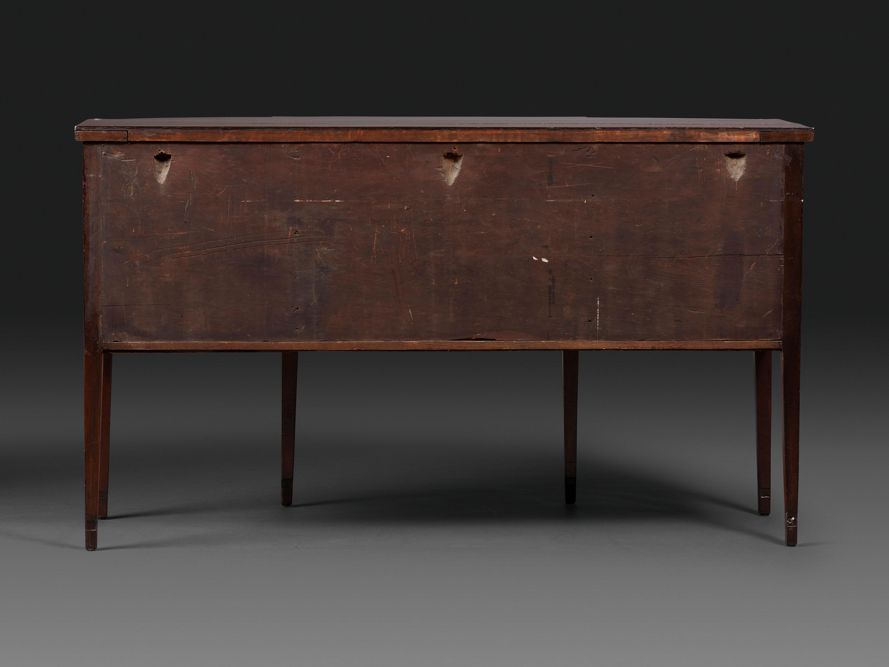 A Federal Inlaid and Figured Mahogany Sideboard