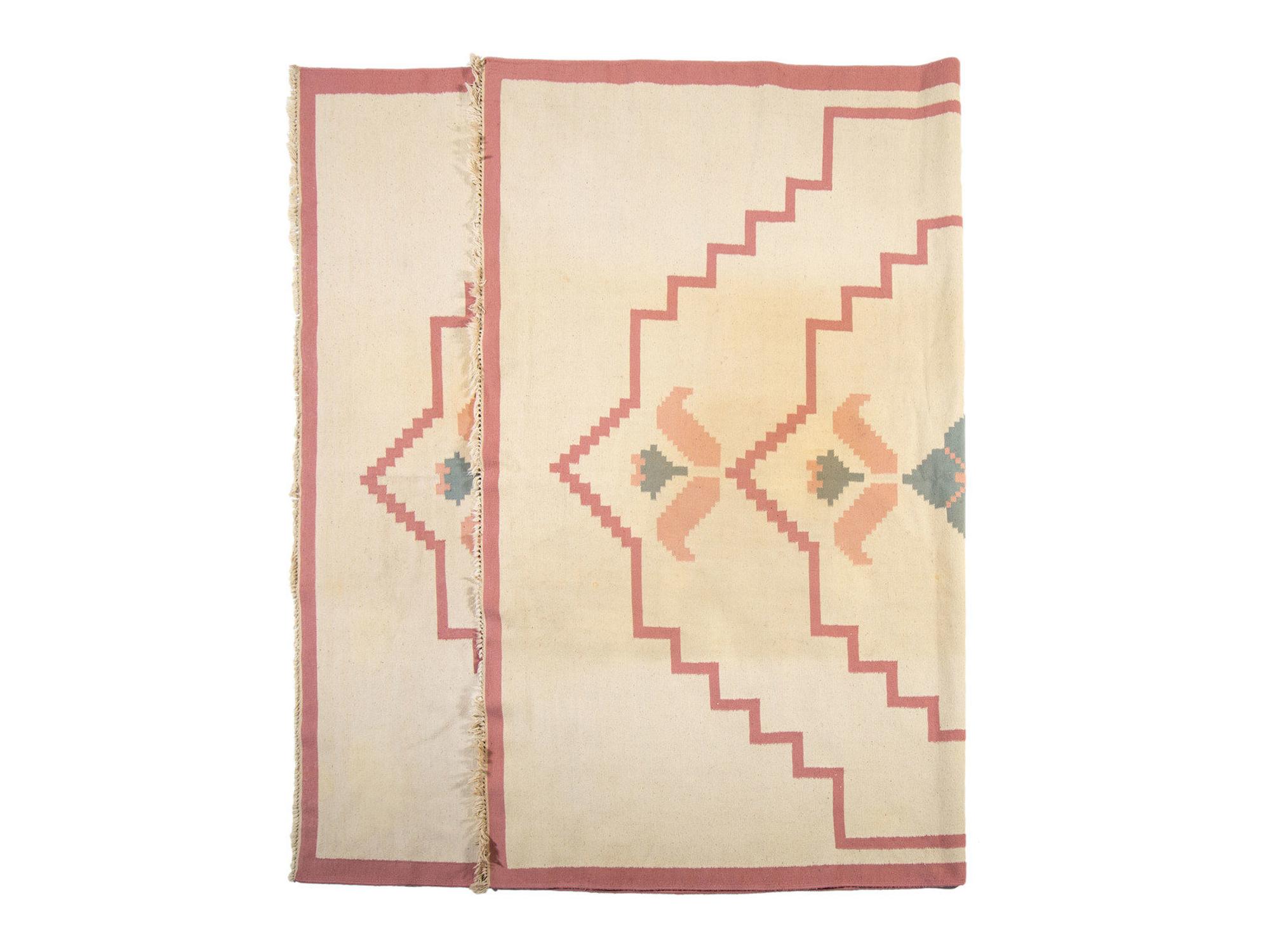 An American Woven Rug and Runner