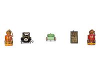 Five Tin Lithograph Banks and Toys