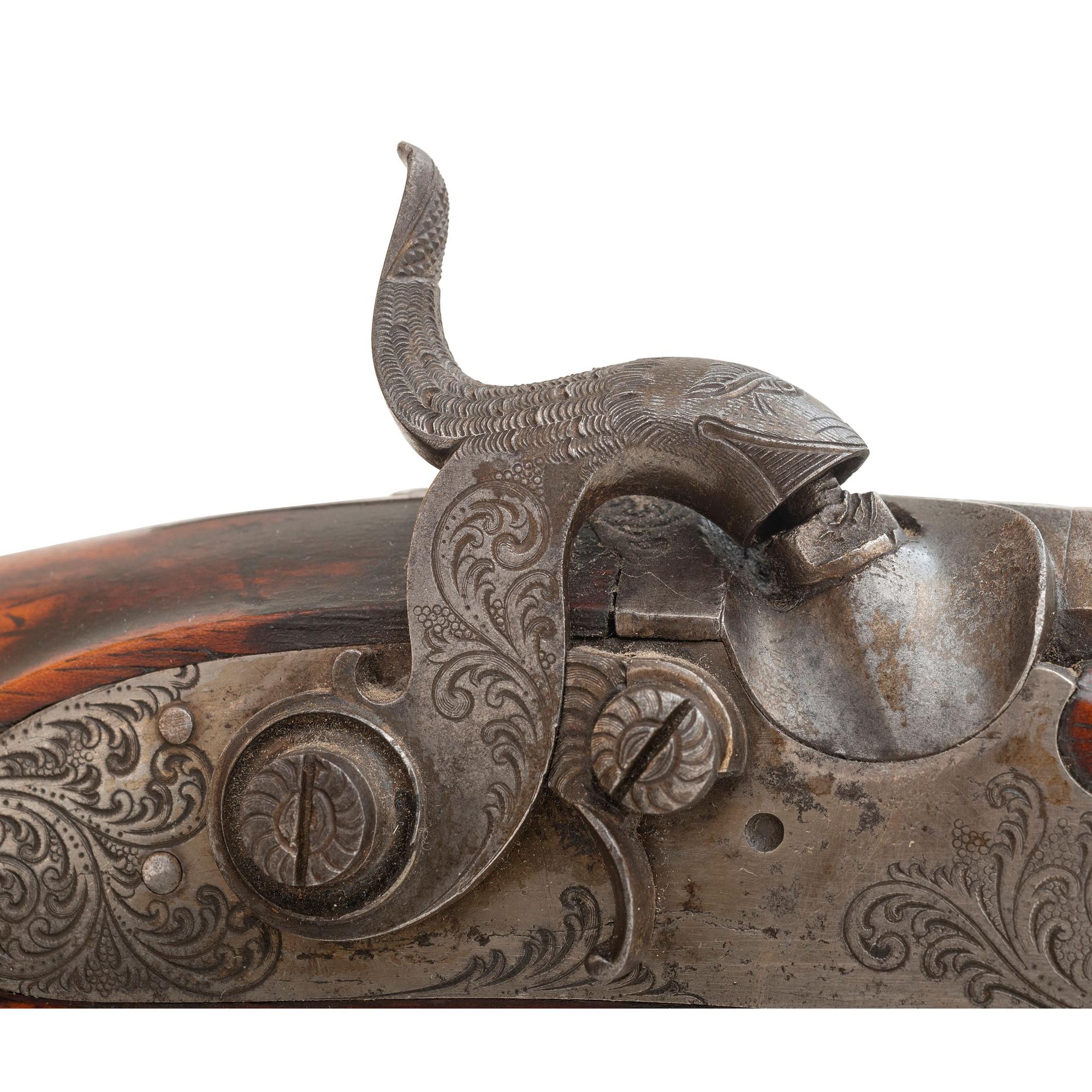 Pair of mid-19th Century Germanic Percussion Target Pistols by A. Dickore of Giessen