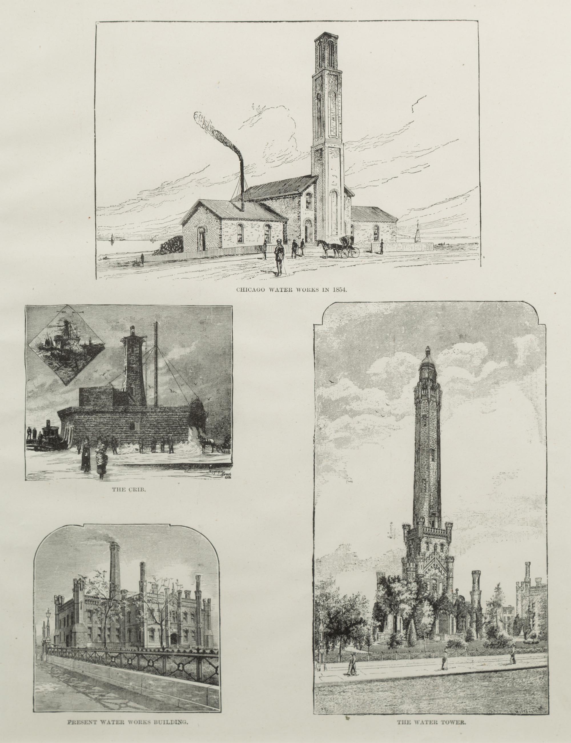 [ART AND ARCHITECTURE]. A group of 15 woodcut scenes of Chicago by R.R. Donnelly & Sons and others.