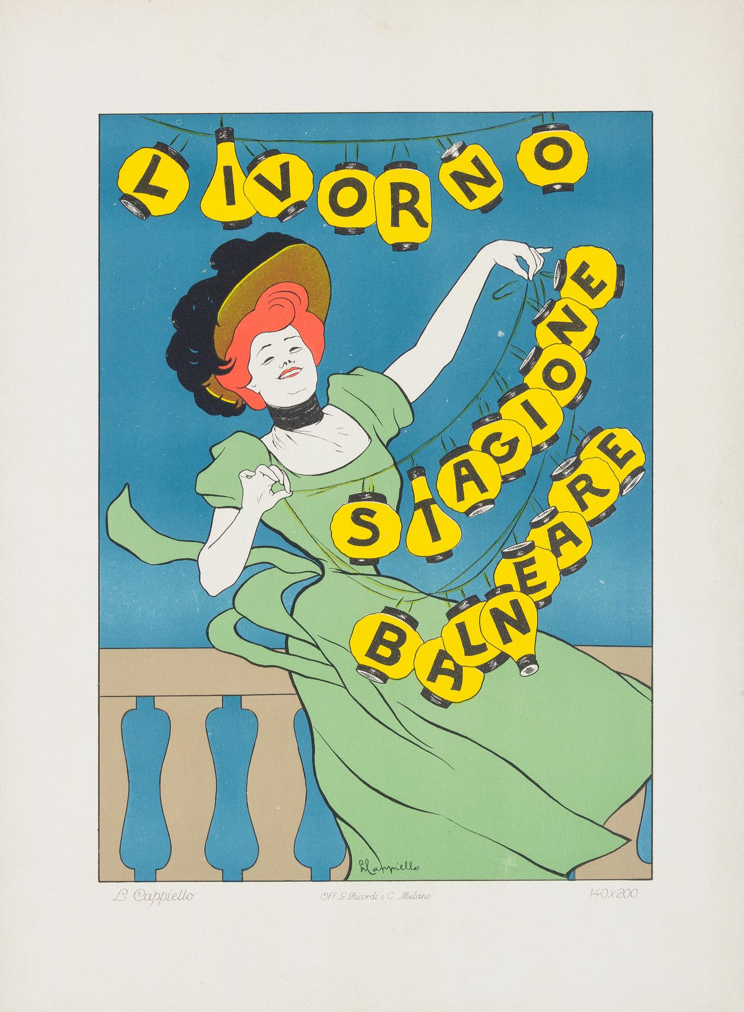 [RICORDI PORTFOLIO]. A group of 50 lithographic plates recreating the Ricordi firm's poster art. Milan: Ricordi, ca 1914.