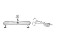 A George II Silver Wick Shears and Tray