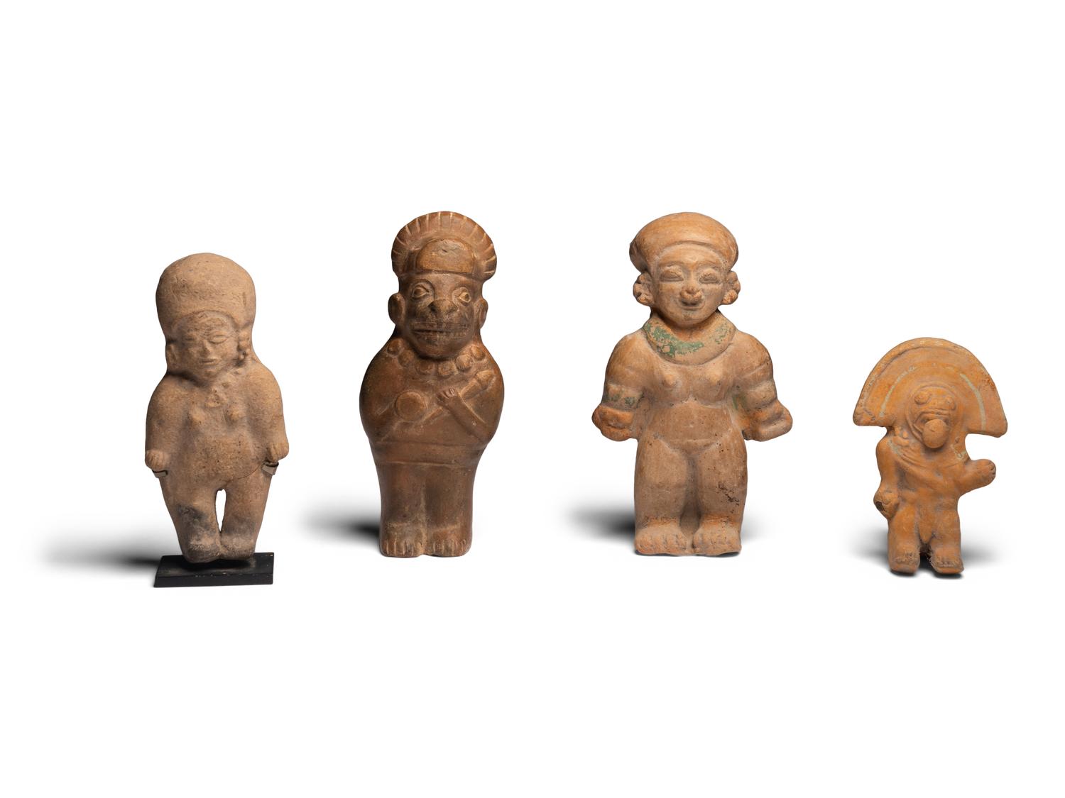 Four Jamacoaque and Moche Terracotta Figures