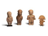 Four Jamacoaque and Moche Terracotta Figures