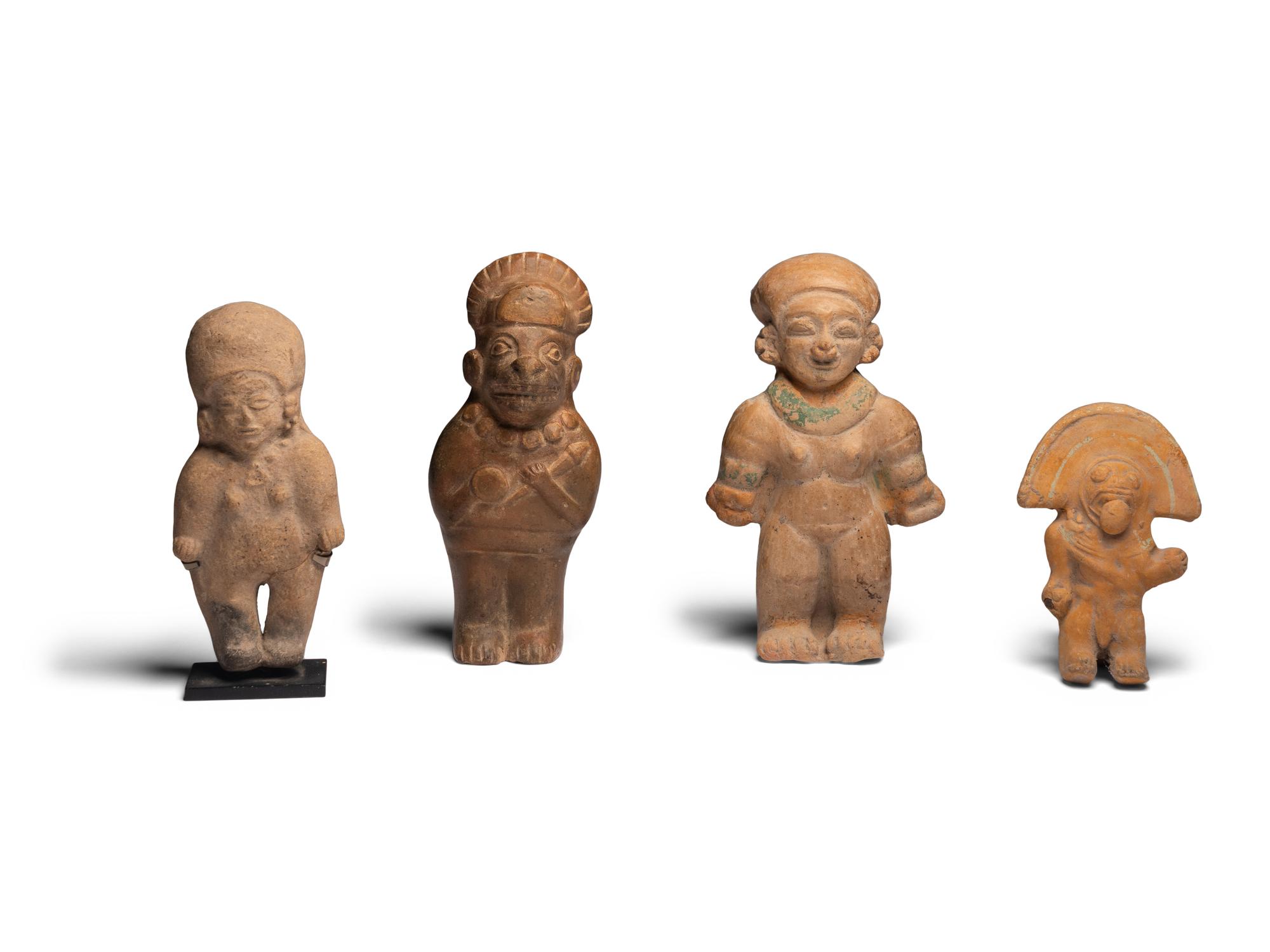 Four Jamacoaque and Moche Terracotta Figures