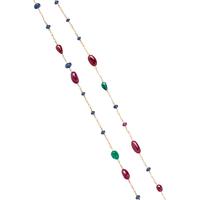 MULTIGEM AND CULTURED PEARL NECKLACE