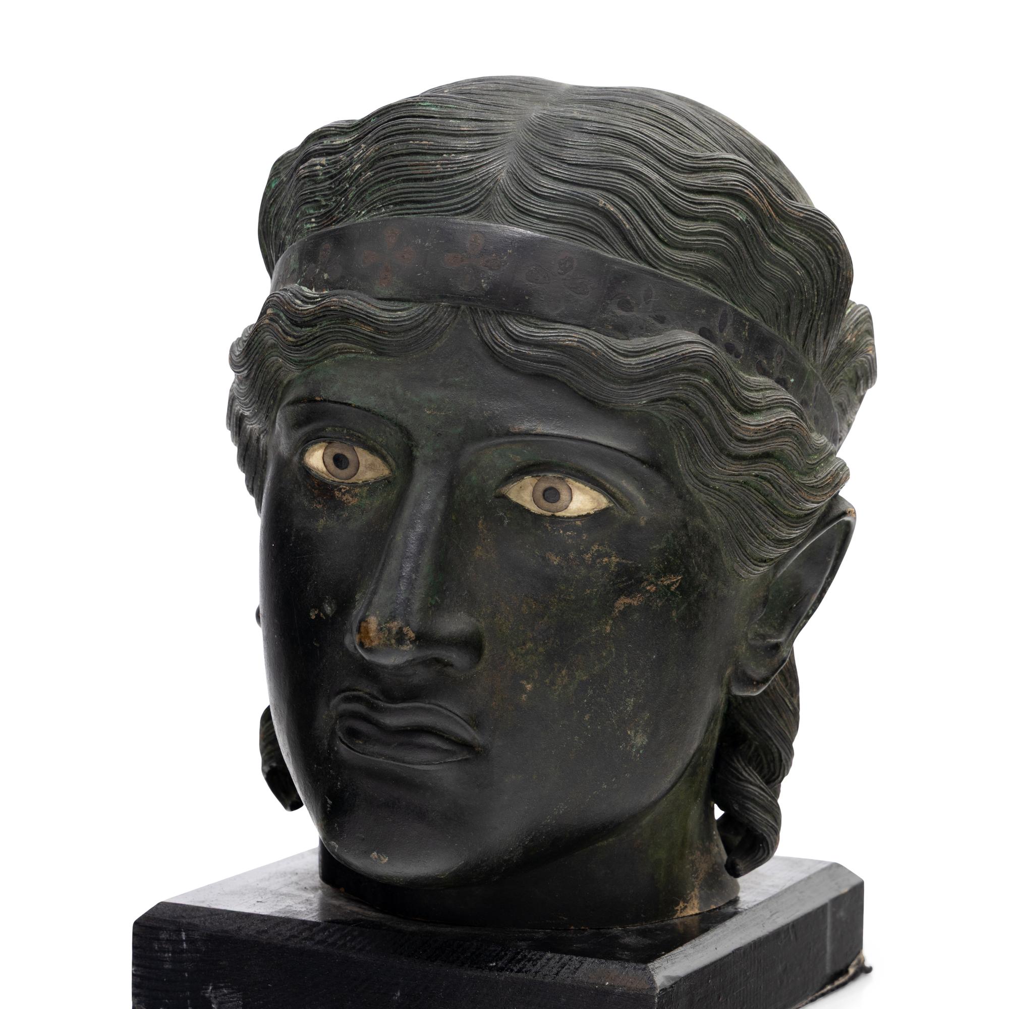 A Group of Three Greek Style Bronze Heads