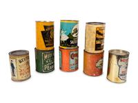 A Group of Eight Salted Peanut Tins