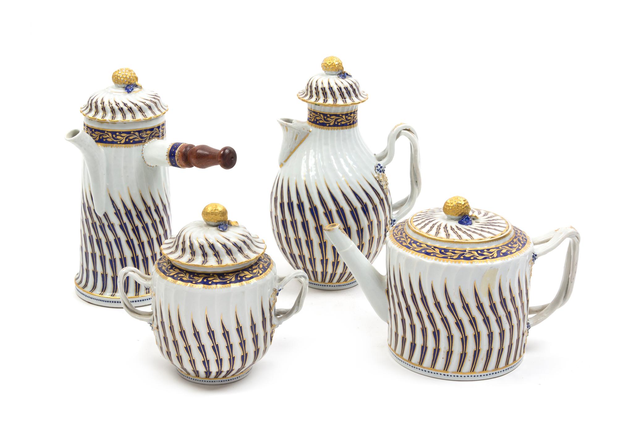 A Chinese Export Porcelain Partial Tea and Coffee Service