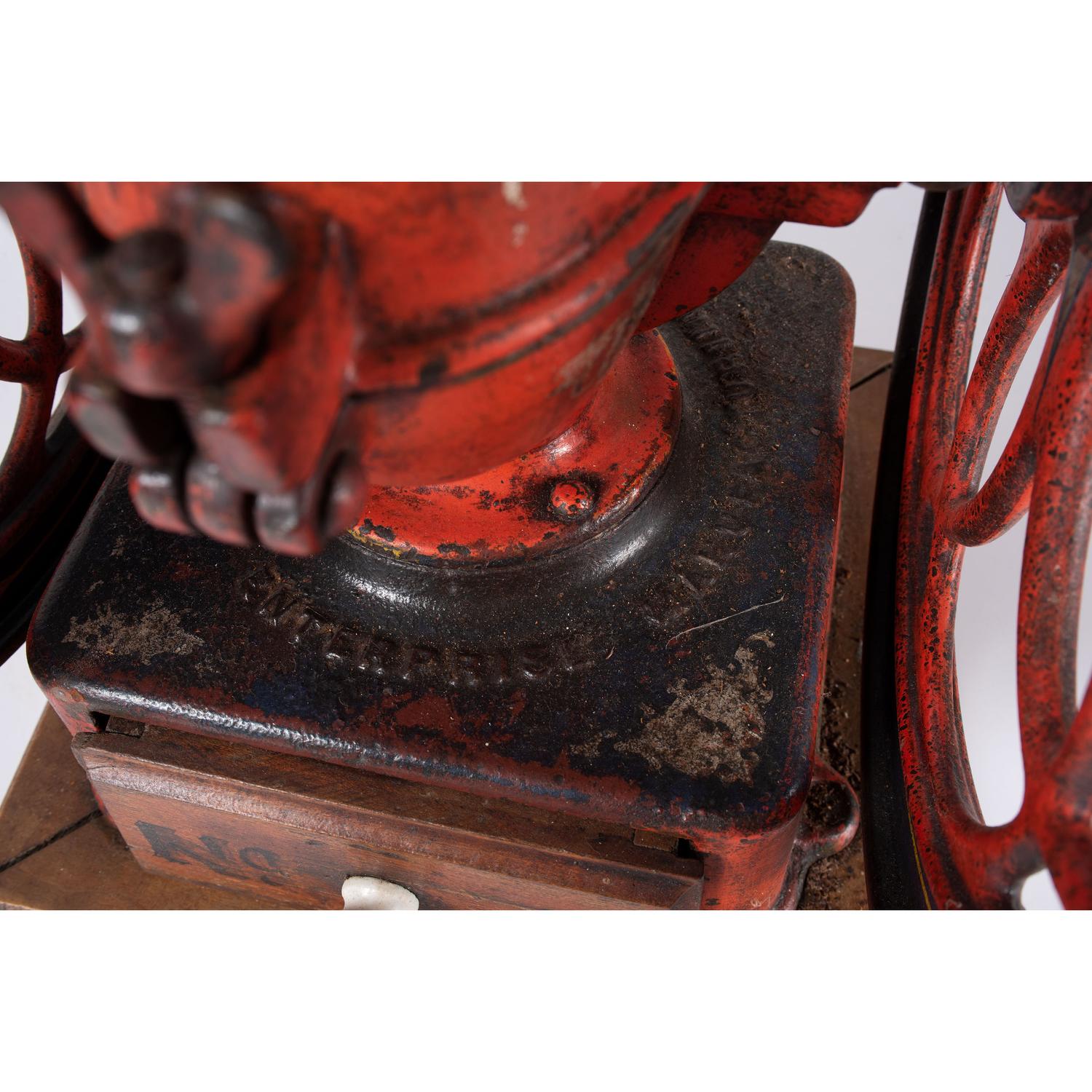 An Enterprise No. 5 Painted Cast Iron Coffee Mill