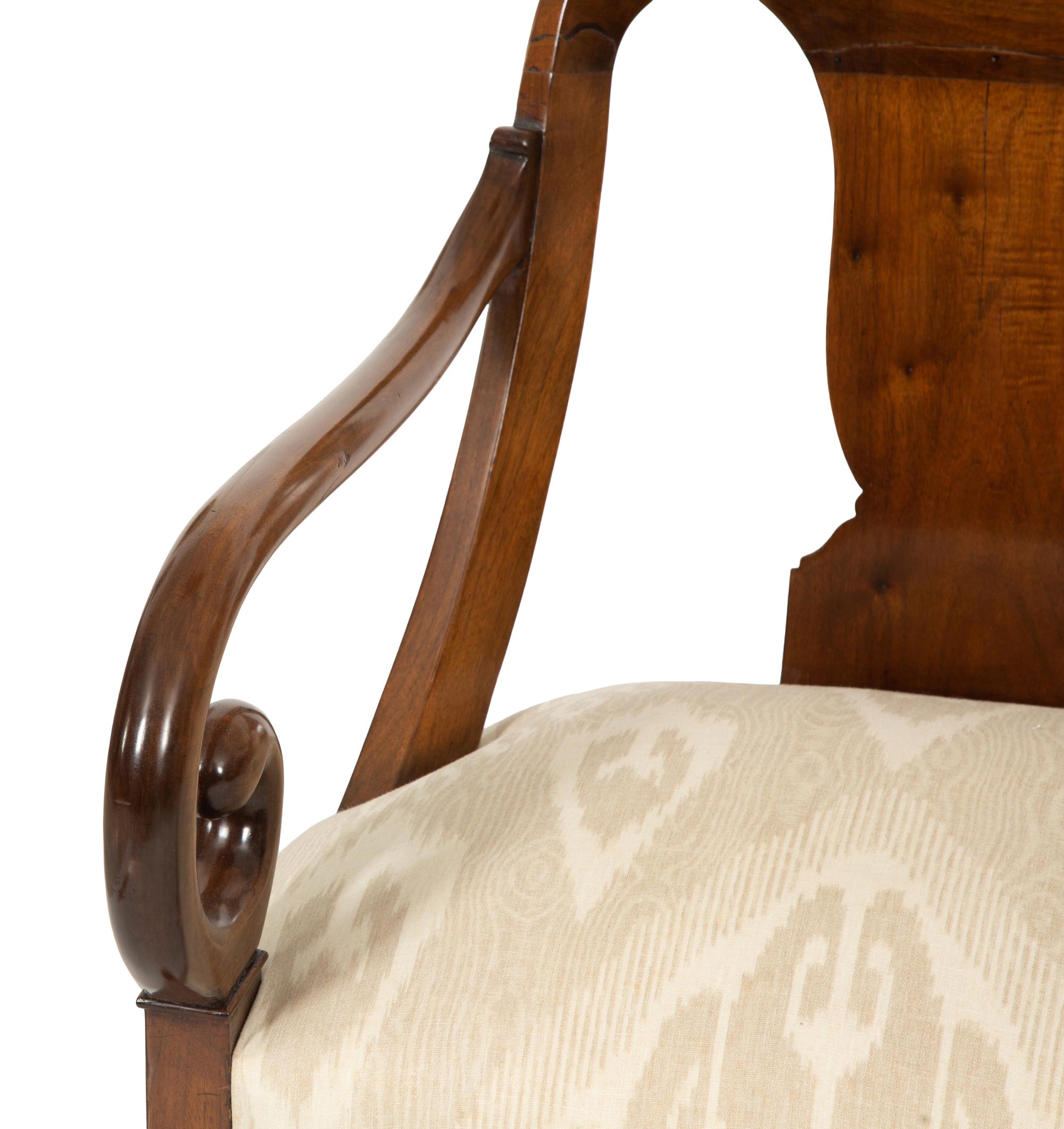 A Pair of Empire Style Mahogany Arm Chairs