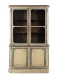 A Continental Painted Step-Back Bookcase