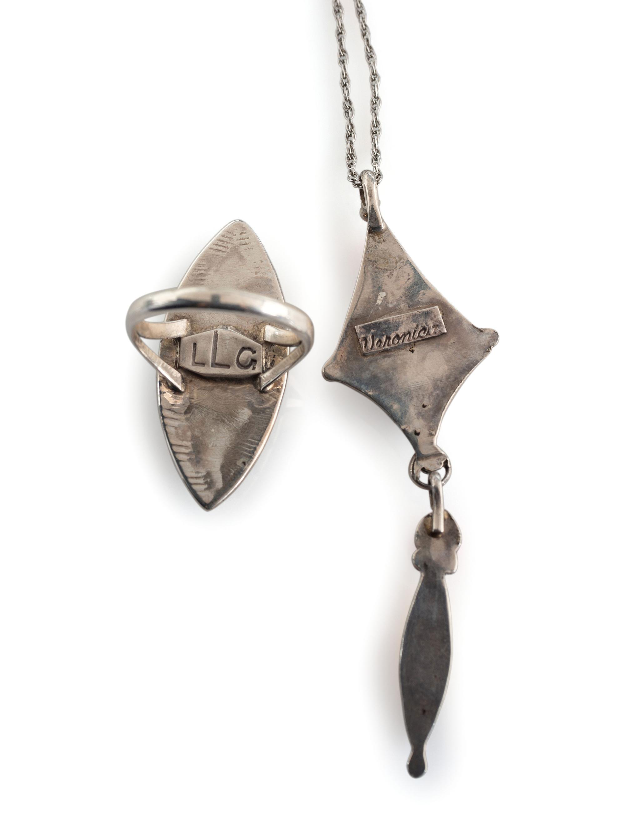 Zuni Silver and Channel Inlaid Jewelry