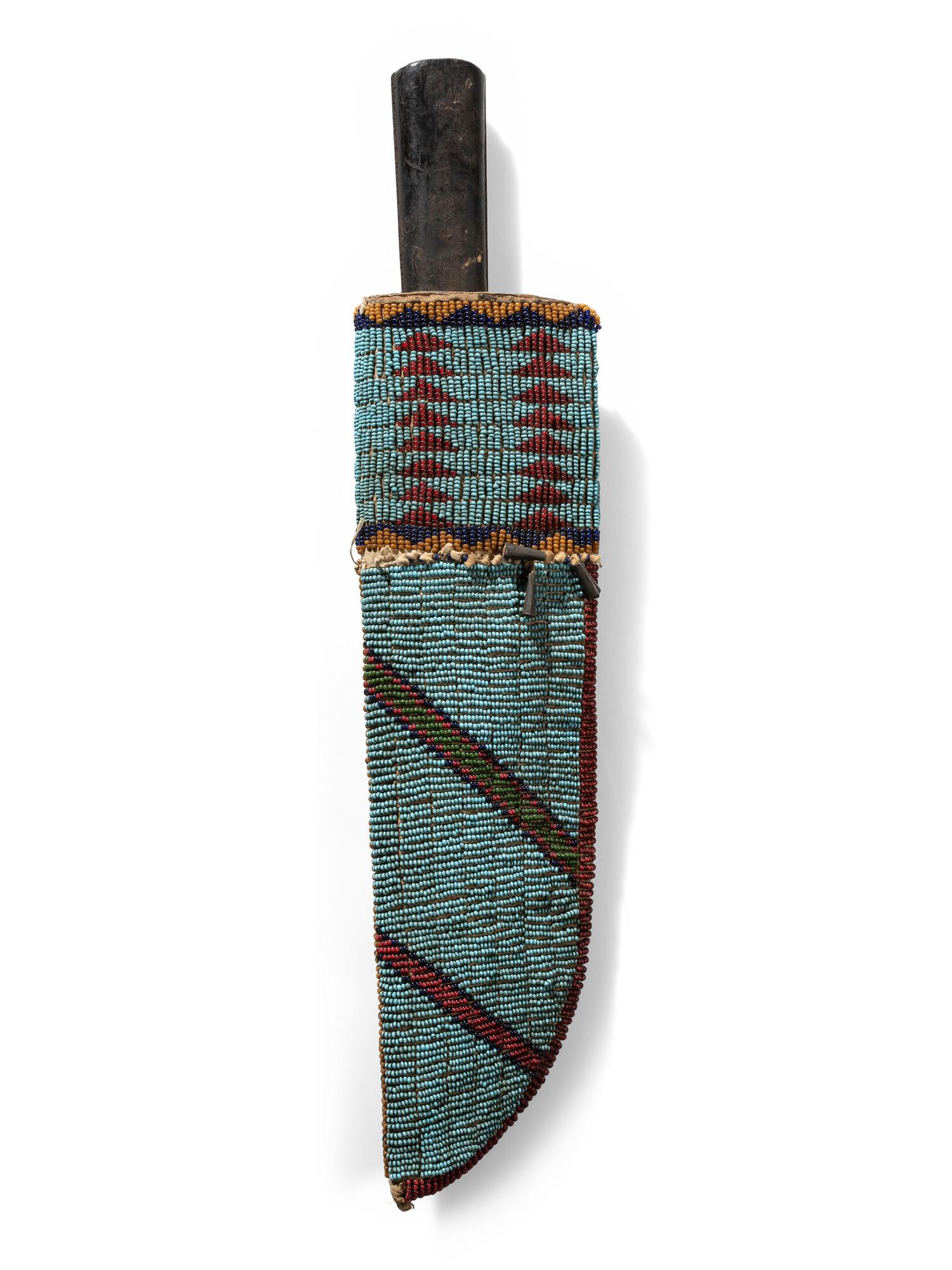 Sioux Beaded Double-Sided Knife Sheath, with Knife