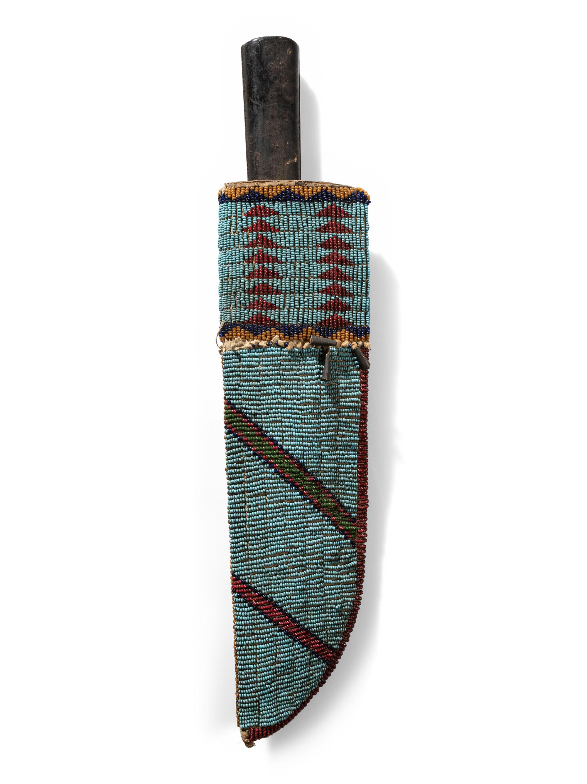 Sioux Beaded Double-Sided Knife Sheath, with Knife