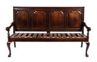 An English Oak Settle, Width 72 inches.