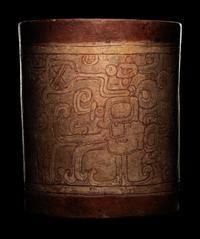 A Maya Incised Cylinder Vessel
