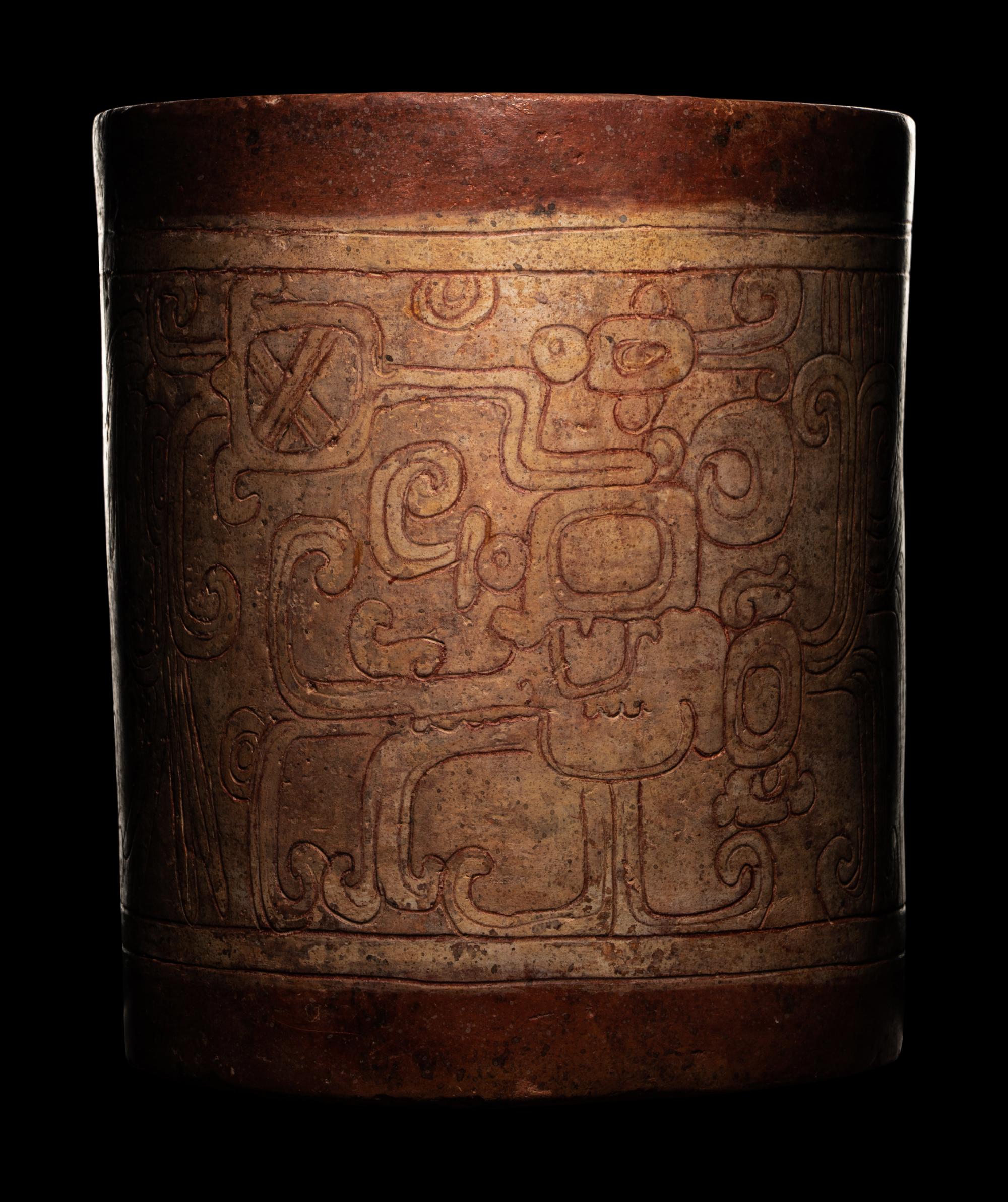A Maya Incised Cylinder Vessel