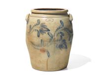 A Six-Gallon Cobalt-Decorated Stoneware Crock, Marked "D.P. Shenfelder, Reading, PA," Circa 1875