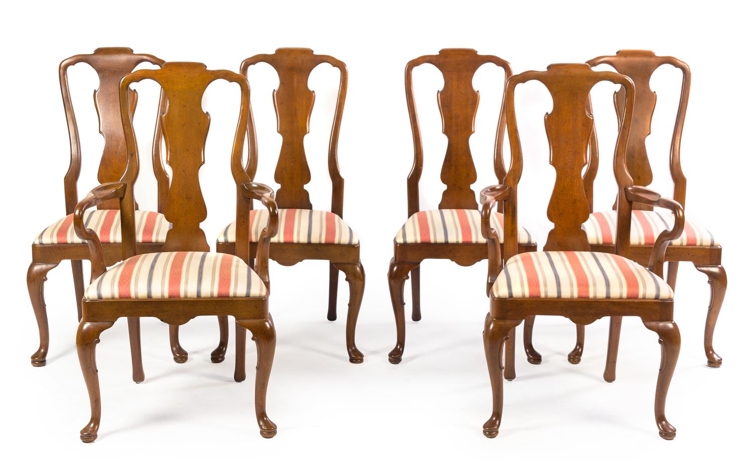 A Set of Six Henredon Dining Chairs. Height 40 inches.