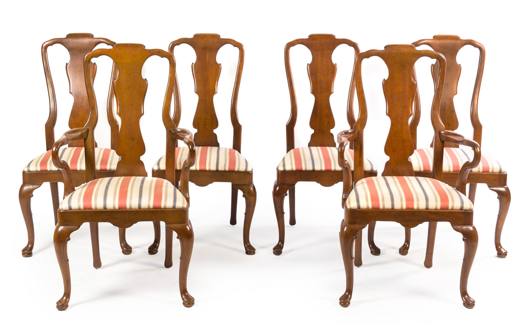 A Set of Six Henredon Dining Chairs. Height 40 inches.