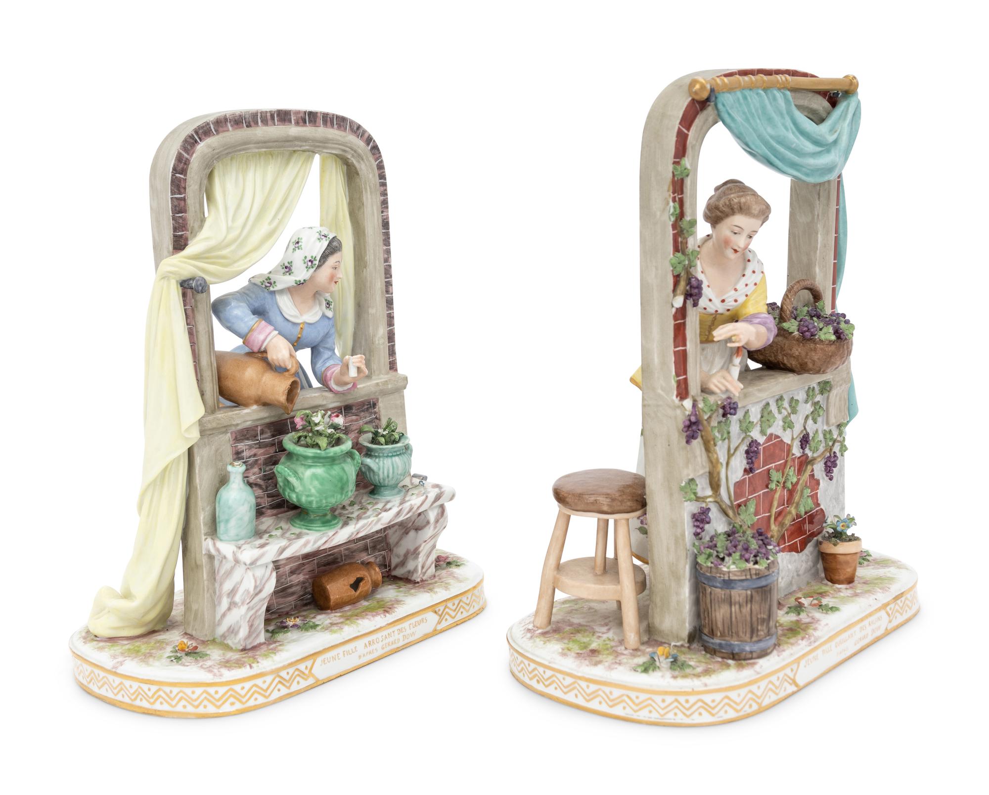 A Pair of French Porcelain Figural Groups