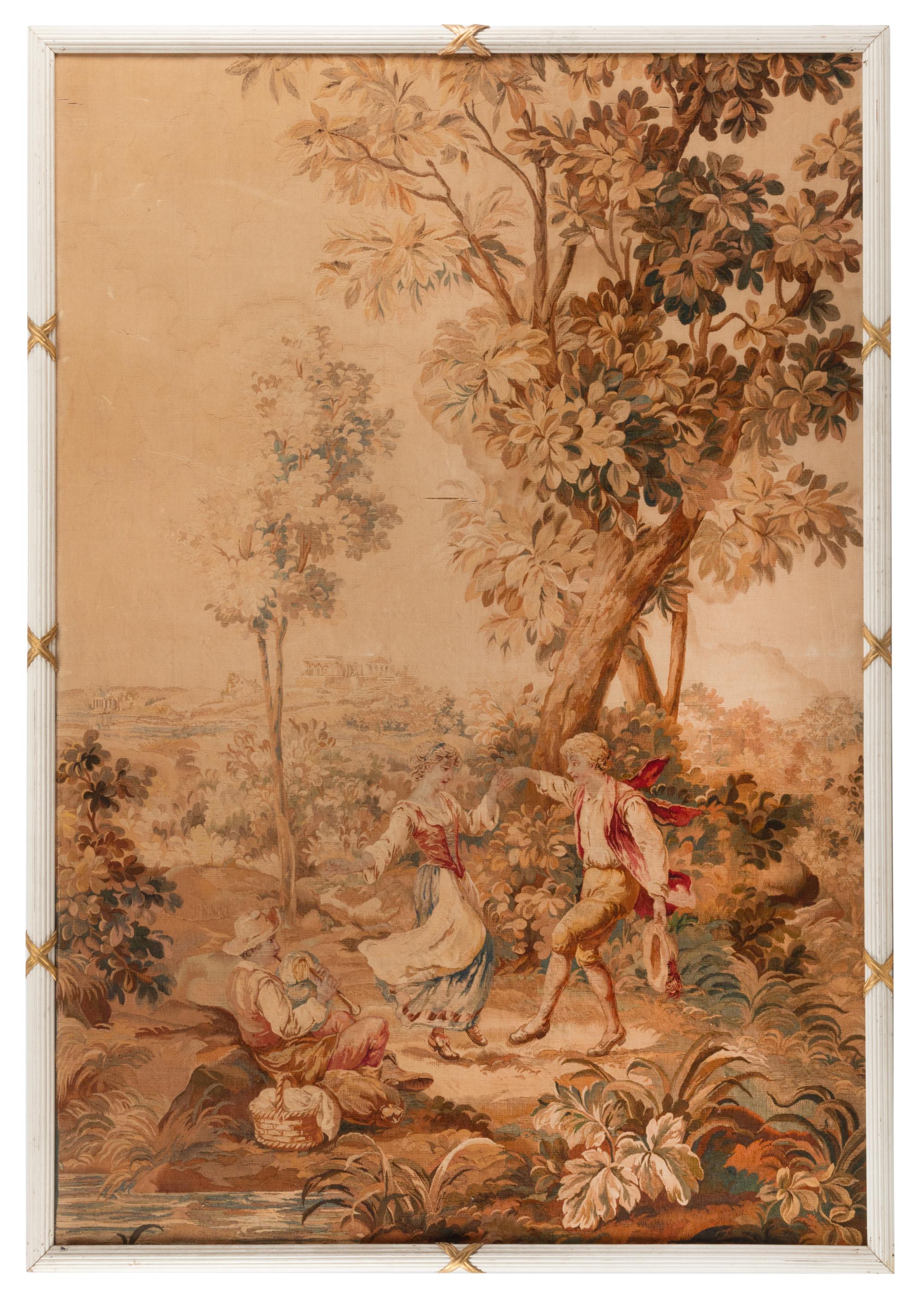 A Framed Aubusson Style Tapestry