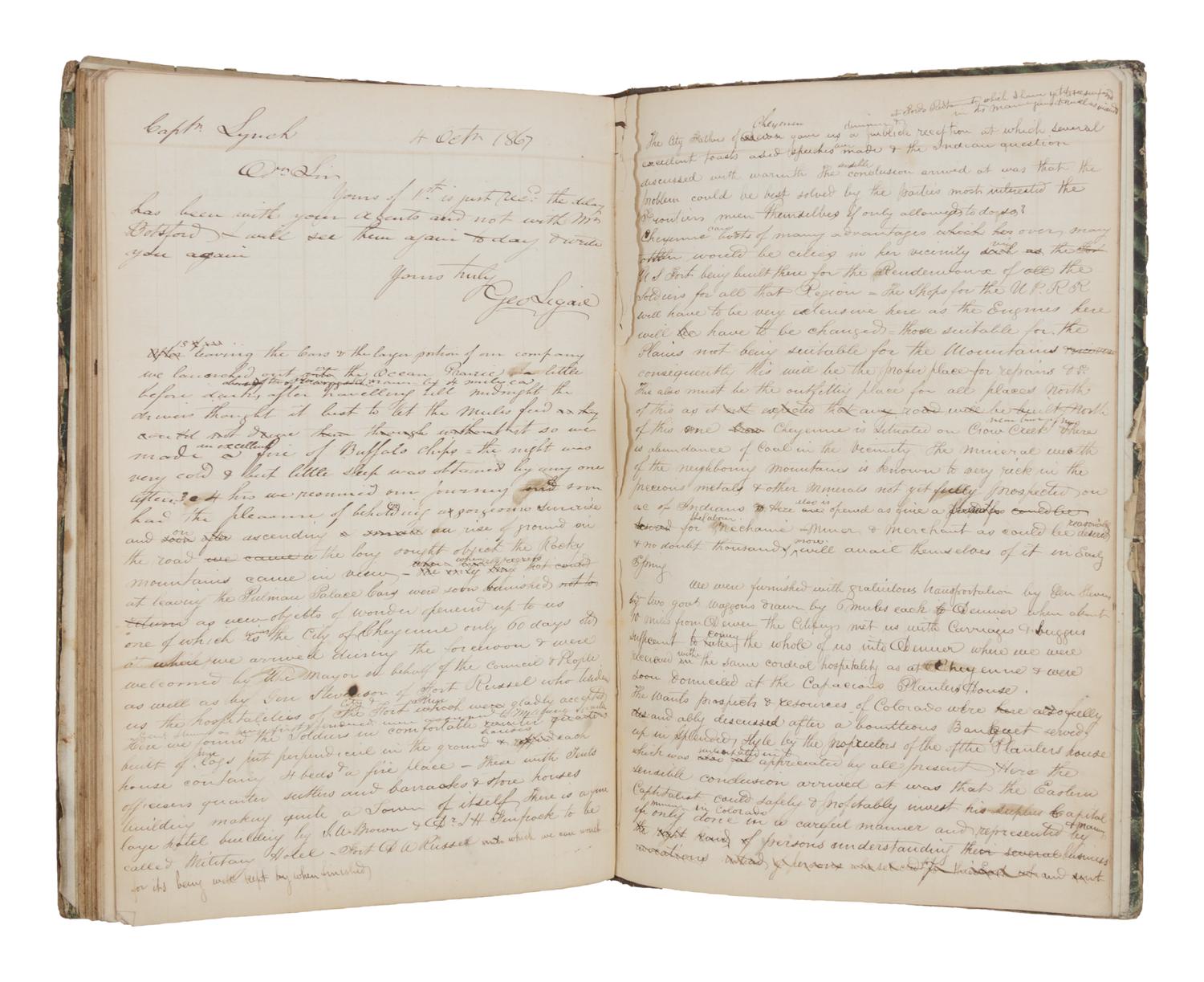 [CHICAGO HISTORY - CHICAGO FIRE]. MANUSCRIPT LEDGER of D. Clark and Company, Chicago, 1849-1873.