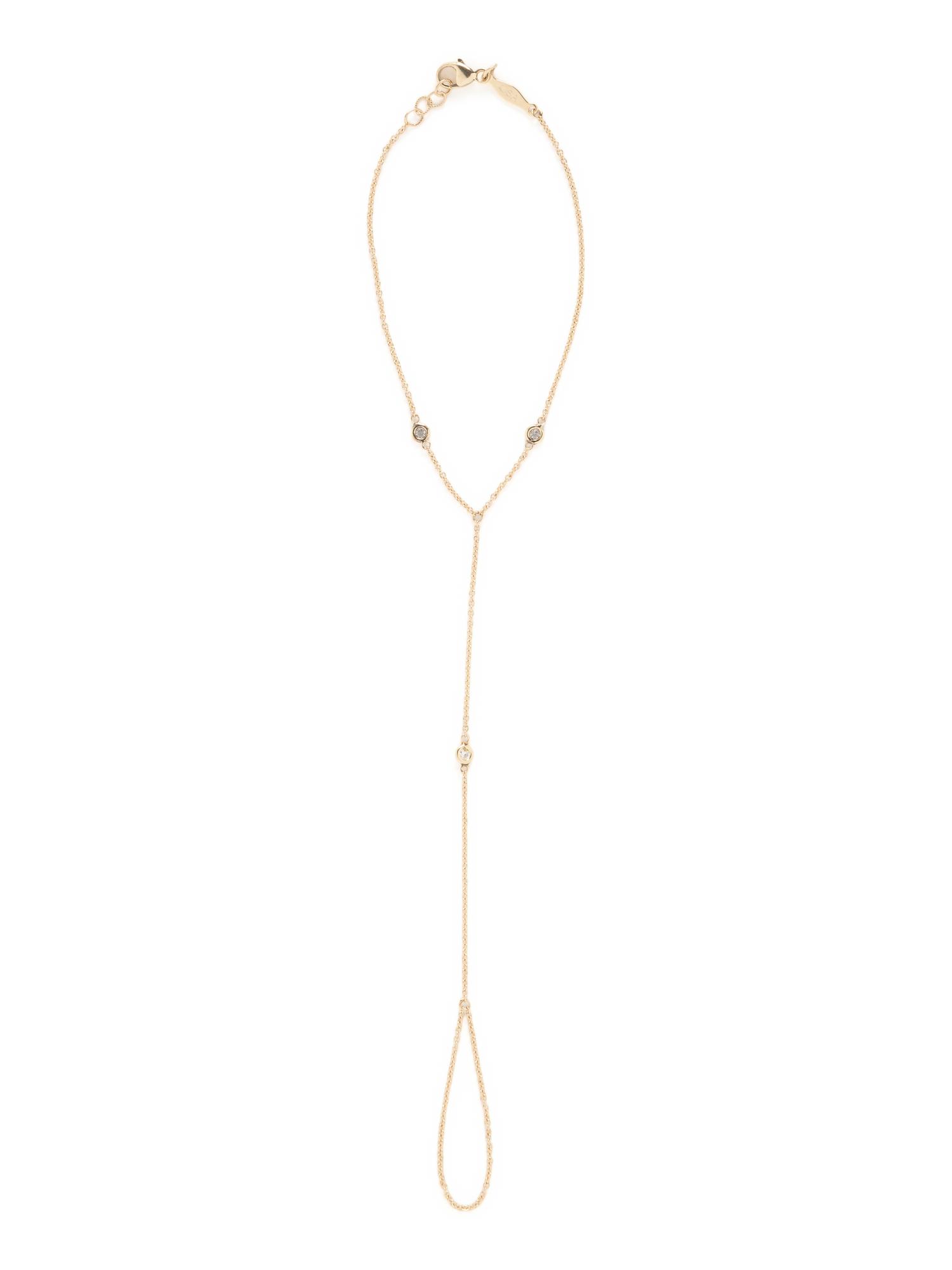 JACQUIE AICHE, YELLOW GOLD AND DIAMOND NECKLACE AND FINGER BRACELET