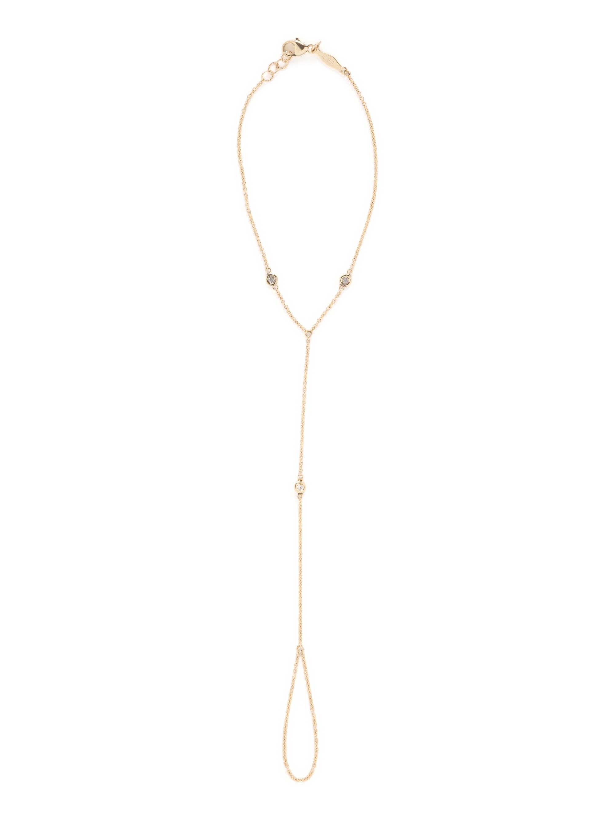JACQUIE AICHE, YELLOW GOLD AND DIAMOND NECKLACE AND FINGER BRACELET