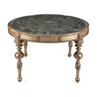An Italian Baroque Style Silvered Wood and Engraving-Inset Center Table
