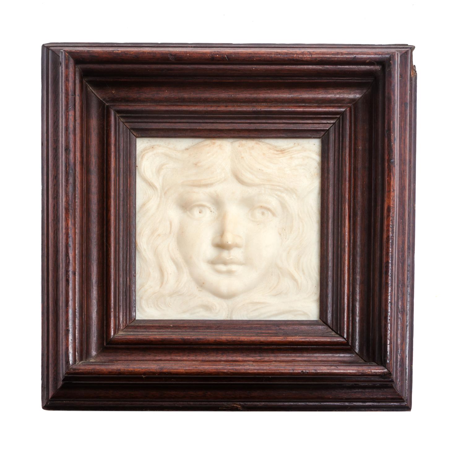 An Art Noveau Pottery Tile 5 1/2 x 5 1/2 inches.