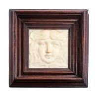 An Art Noveau Pottery Tile 5 1/2 x 5 1/2 inches.