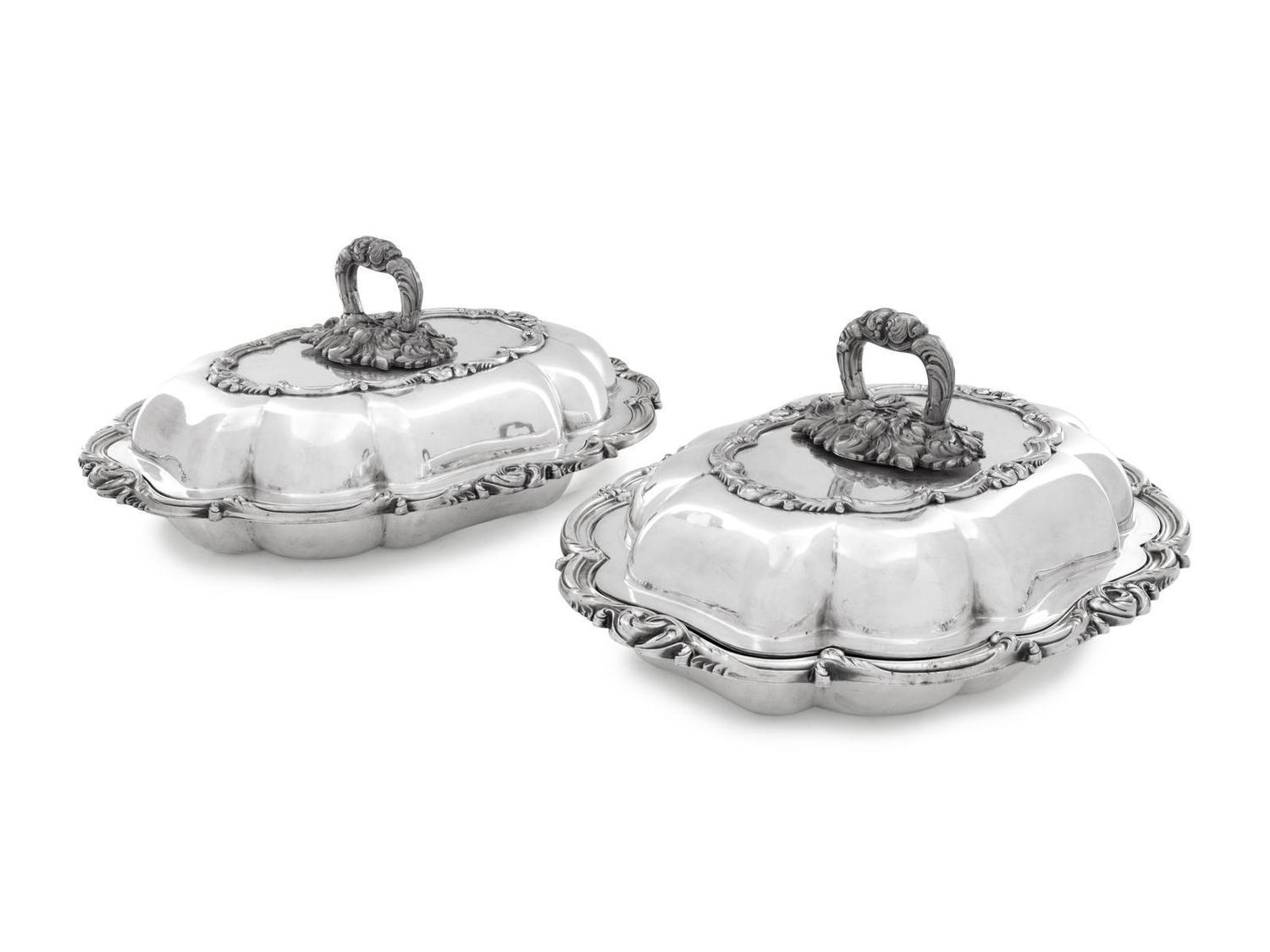 A Group of Four Silver-Plate Covered Serving Dishes