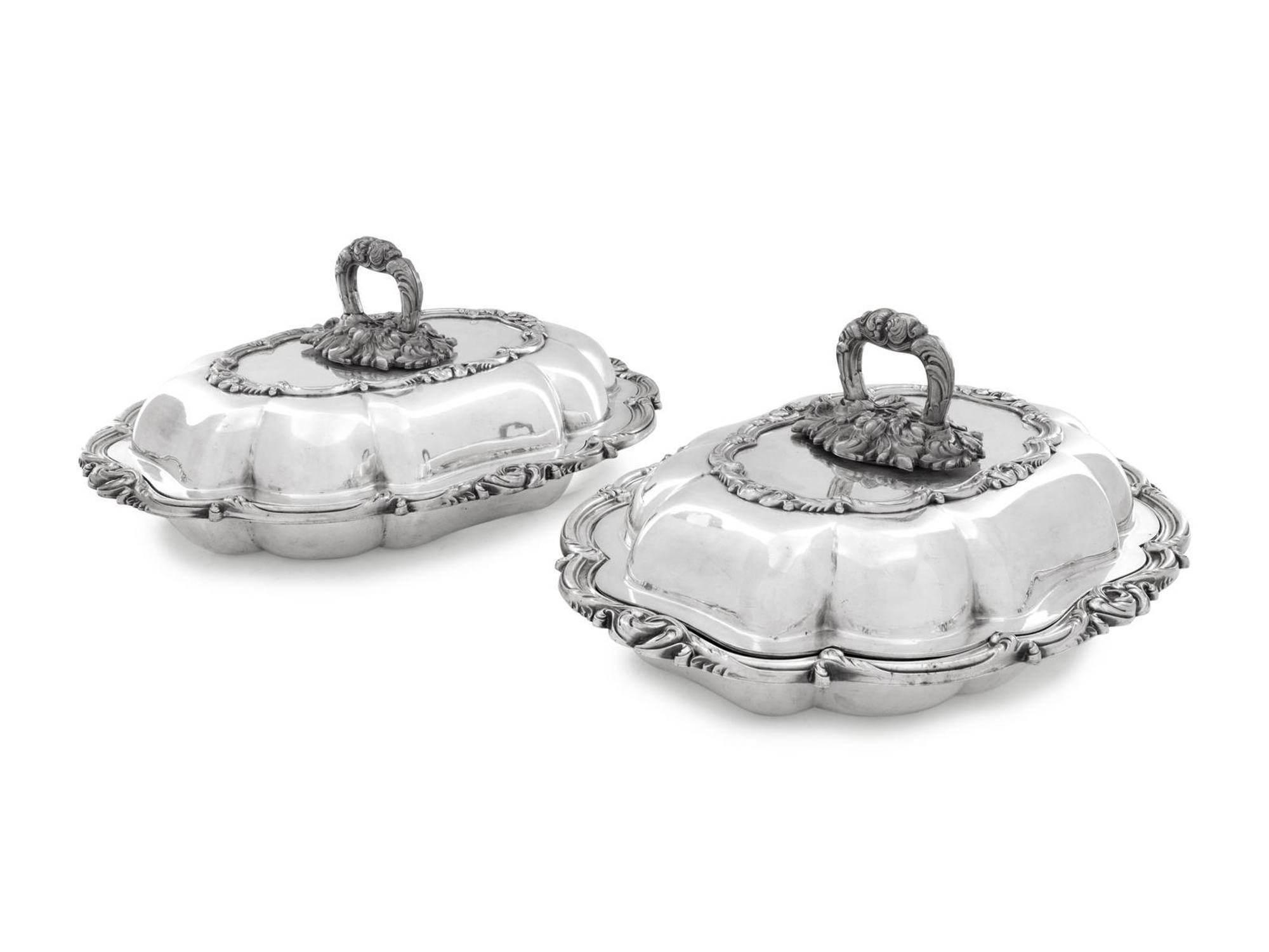 A Group of Four Silver-Plate Covered Serving Dishes