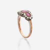 An antique ruby, diamond, and gold ring
