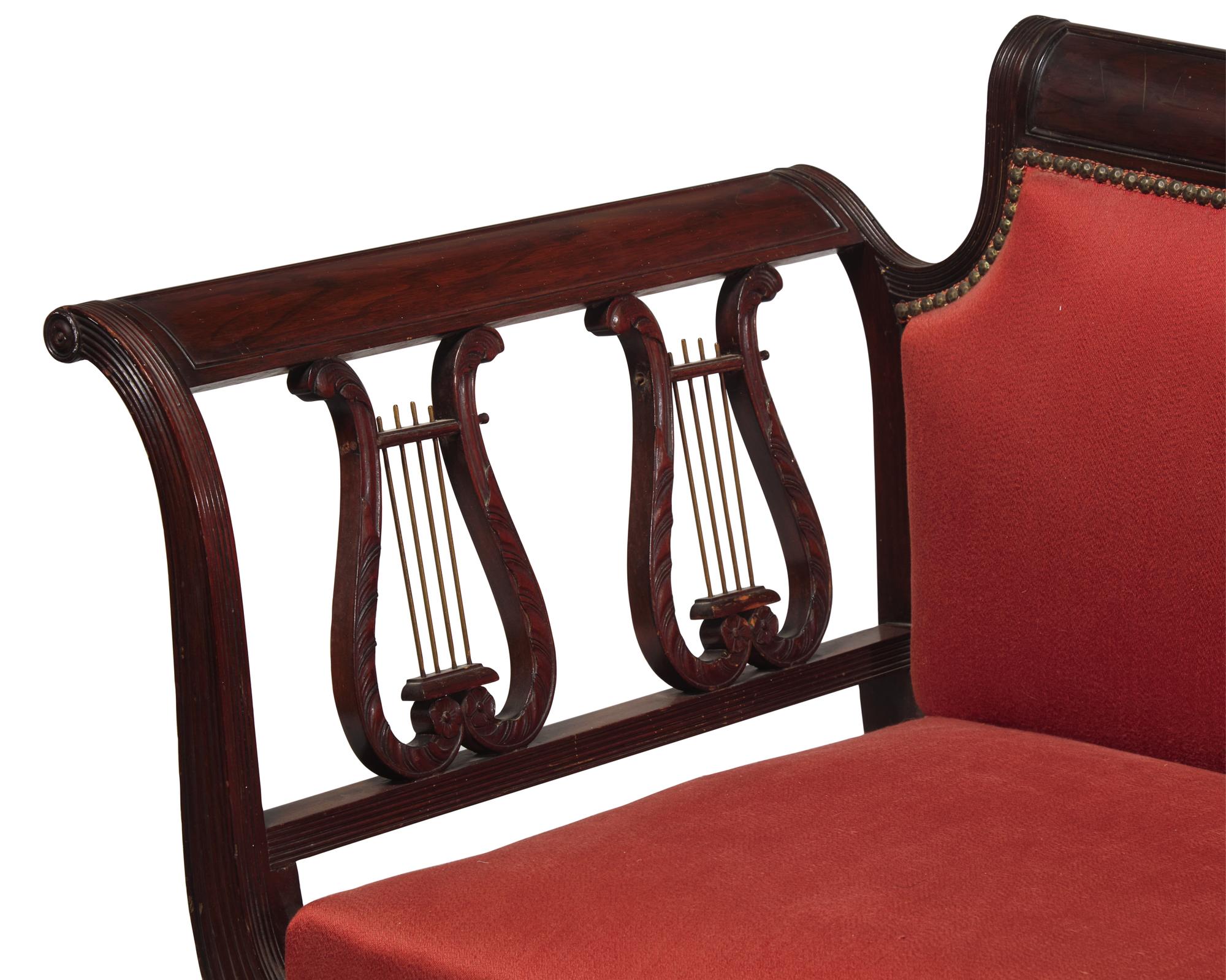 A Classical Style Carved Mahogany Sofa