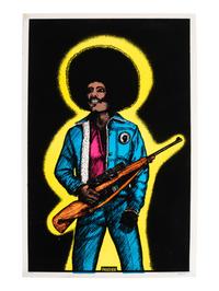[BLACK POWER]. A group of 2 blacklight posters on velvet, incl. Pantheress and Panther . [Ca 1970].