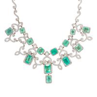 EMERALD AND DIAMOND NECKLACE