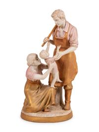 A Large Royal Dux Porcelain Figural Group