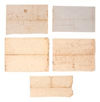 [SLAVERY & ABOLITION]. Bills of sale for African Americans enslaved by Thomas Dixon (1815-1879), Sheriff of Macon County, Georgia.