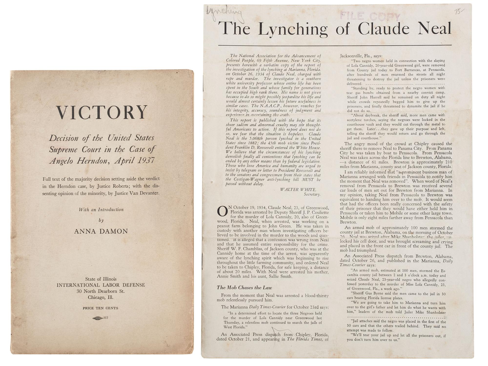 [CIVIL RIGHTS]. A group of ephemera from the early Civil Rights era, especially politics, comprising: