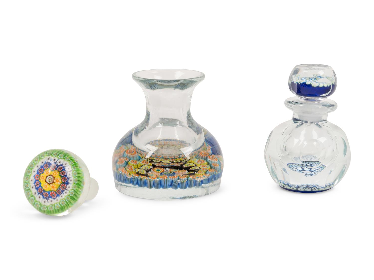 An Assortment of Millefiori Glass Articles