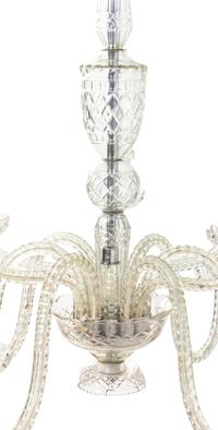 A George III Style Cut Glass Nine-Light Chandelier