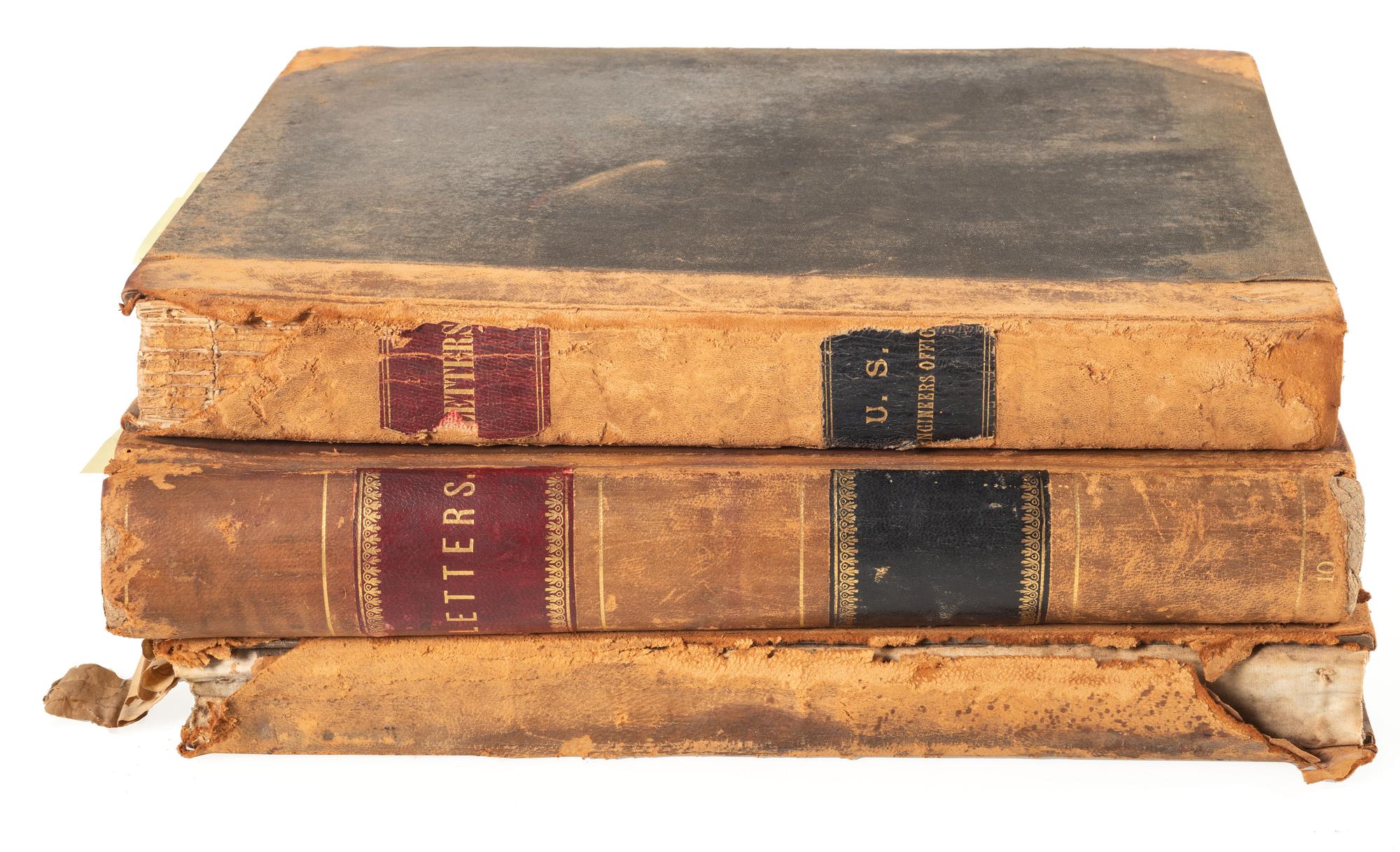 [ENGINEERING] -- [CIVIL WAR]. Group of 3 letterpress copybooks containing ca 1885-1895 correspondence of US Army officer and engineer Orlando Metcalf Poe (1832-1895).